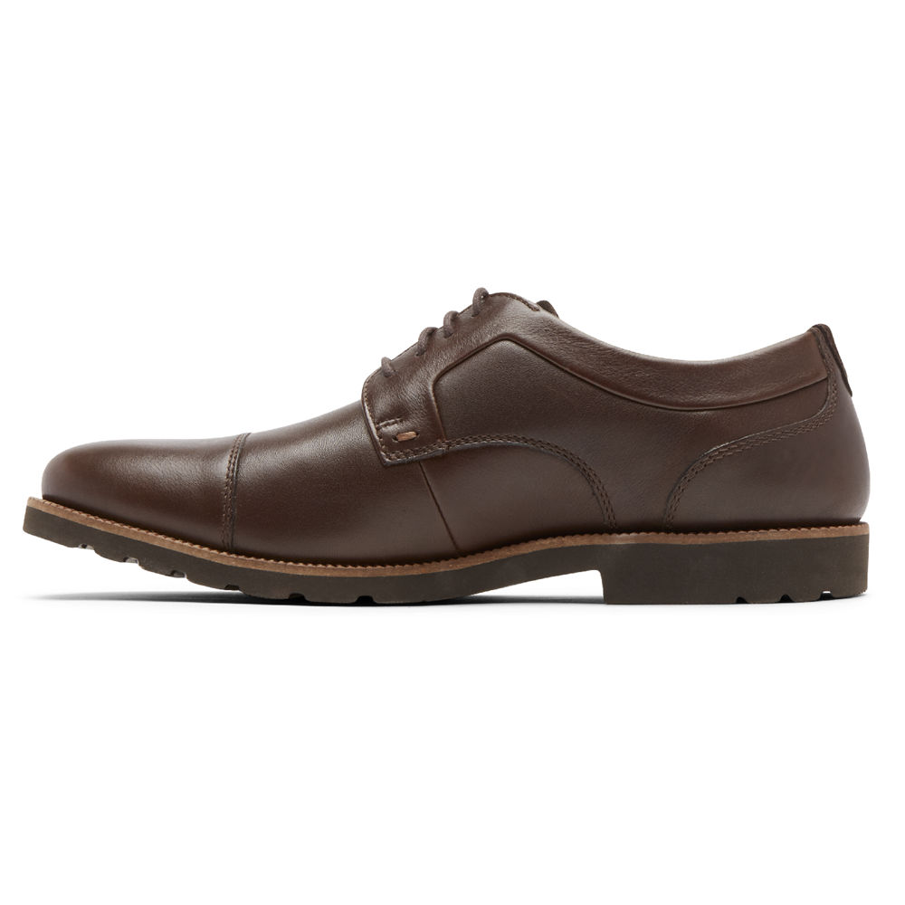 Oxfords Rockport Hombre Mexico - Sharp & Ready 2 Cap Toe Marrom Oscuro - ZOWFS3729